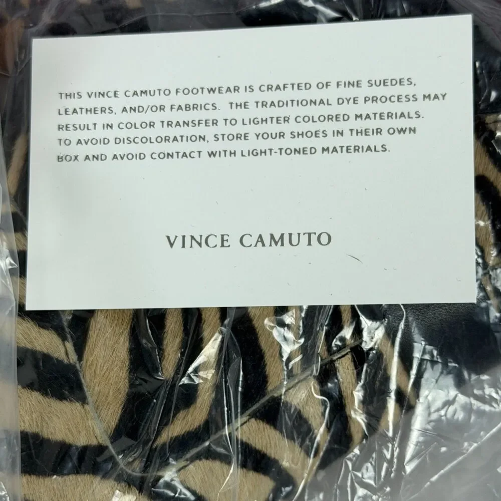 Vince Camuto Merrie Boots Size 7M Zebra Calf Hair Pointed Toe Ankle Booties NWT